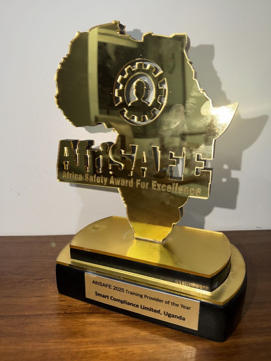 AfriSAFE 2025 Training Provider of the Year trophy awarded to Smart Compliance Limited, Uganda